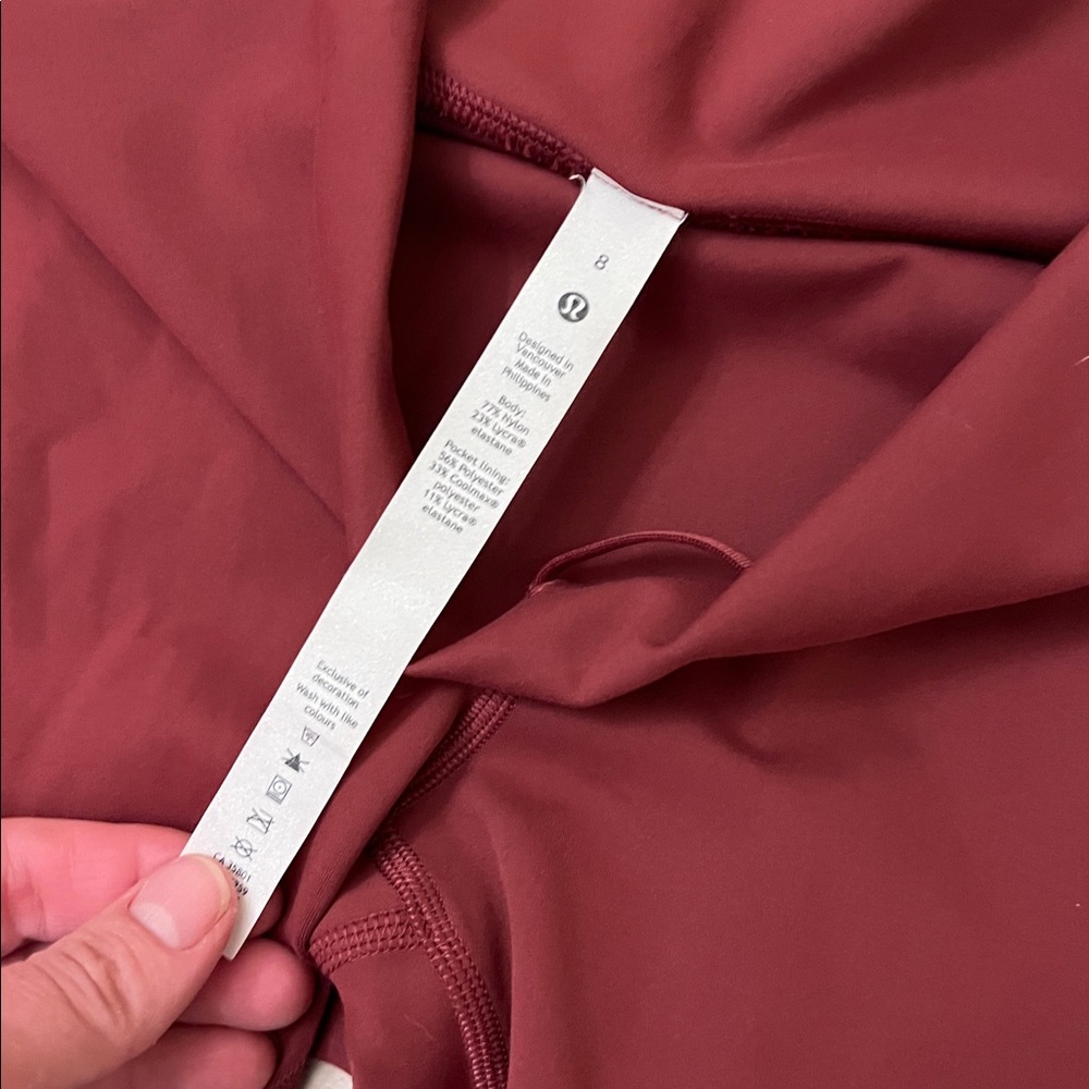 Lululemon Athletica Burgundy Wunder train leggings size 8 - Picture 2 of 4